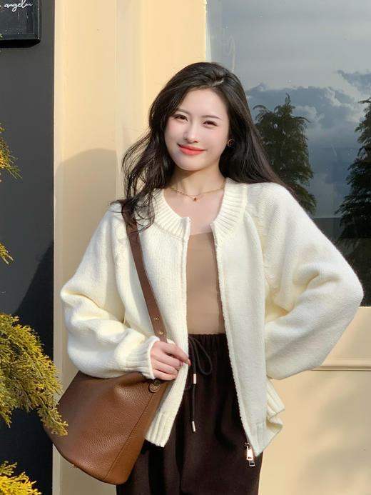 【百图lulu定制】【拉链毛衣外套】抗起球 双向拉链 长袖 厚实毛衣外套 商品图6