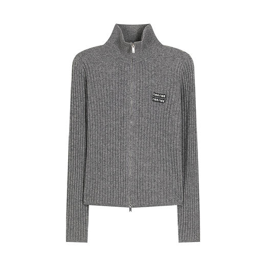 NEELLY纳俪商场同款冬季新款高领修身拉链针织开衫女显瘦清新毛衣N25102A01033 商品图3