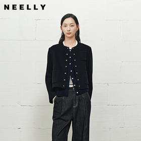 NEELLY纳俪商场同款冬季新款简约气质短外套女舒适百搭双面呢大衣N25101N01013