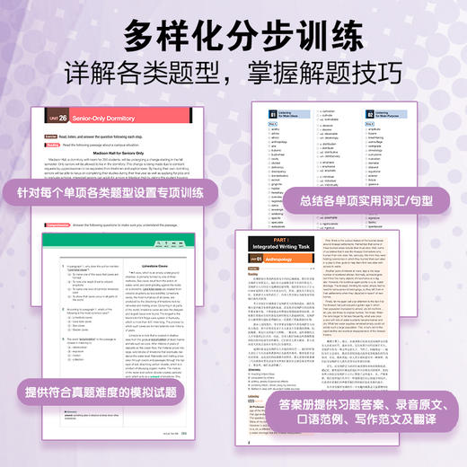 25新版 托福考试专项进阶 ：高级口语+听力+写作+阅读(共4本) 商品图2