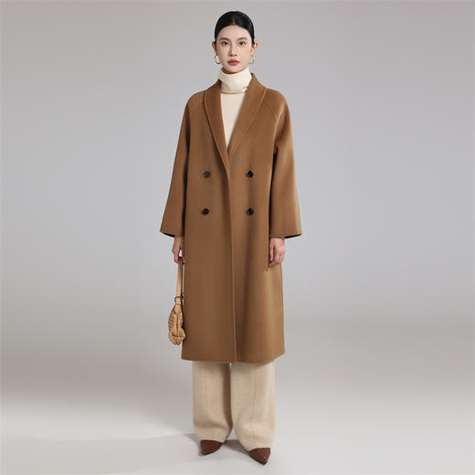 【清河羊毛羊绒专场】鹿展508 女士羊绒大衣 10%山羊绒 90%羊毛 商品图2
