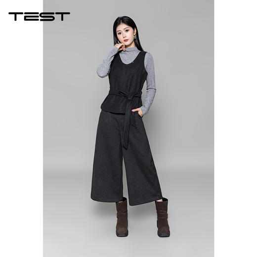 冬上新灰色高领内搭搭配毛呢马甲两件套1254022 商品图1