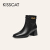 【云粉节】BF楼KISSCAT接吻猫25冬新老钱质感时装靴方头黑色高跟靴粗跟短靴女KA65788-10吊牌价1599活动价899 商品缩略图0