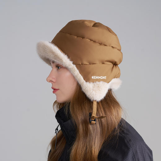 卡蒙白鸭绒加厚毛绒雷锋帽东北防风防寒保暖三防面料护耳飞行帽KM-5330 商品图0