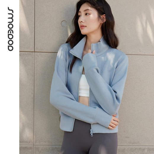 SMOEDOD/水沐伊朵立领短外套拉链女健身运动秋季外套长袖50202 商品图3