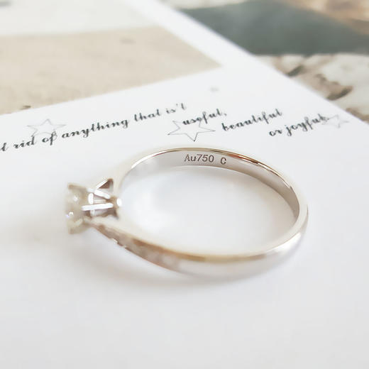 【天然正品】AU750白金经典简约六爪款0.30克拉钻石戒指210925TJ33 现售价：4280 商品图8