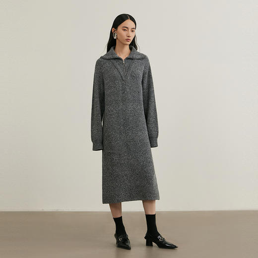 NEELLY纳俪商场同款冬季新款气质休闲针织连衣裙女舒适显瘦连衣裙N25104Y04598 商品图2