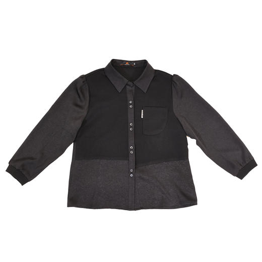 半身缘女装 秋季潮流百搭日常针织拼接衬衫253113M01040015 商品图0