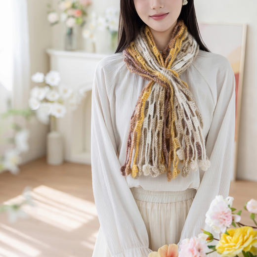 苏苏姐家小啾啾围巾手工diy钩针编织毛线团自制材料包 商品图1