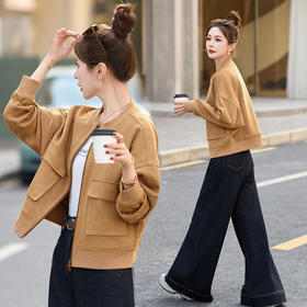 时尚气质洋气显瘦上衣，蝙蝠袖流行夹克HR-MUQQ4133