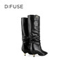 Dfuse迪芙斯2025冬季新款及膝冬长靴甜酷机车靴增高显瘦堆堆靴女靴DFD4117016 商品缩略图10