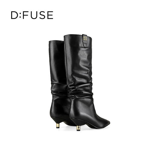 Dfuse迪芙斯2025冬季新款及膝冬长靴甜酷机车靴增高显瘦堆堆靴女靴DFD4117016 商品图10