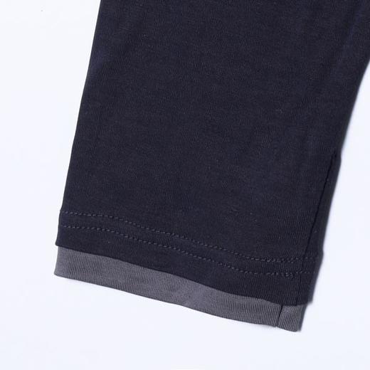 T25285SDSA男士秋冬新款痞帅男装撞色拼接翻领假两件T恤百搭时尚上衣 商品图4