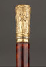 独角鹿西洋古董 1880-1910年代英国维多利亚时代出品黄金精雕古典人物镶嵌珍稀材质杖柄绅士手杖 商品缩略图0