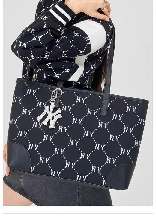 MLB斜1ogo大托特包 男女情侣百搭老花系列大容量通勤托特包24夏季新款 商品图8