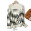 丁摩 海魂衫100%美丽诺羊毛衫春秋冬打底毛衣女16G条纹针织衫女5ZF-678 商品缩略图4