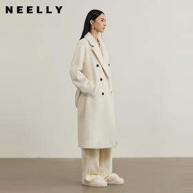 NEELLY纳俪商场同款冬新款气质显瘦长款双面呢大衣女叠穿百搭外套N25104N04595