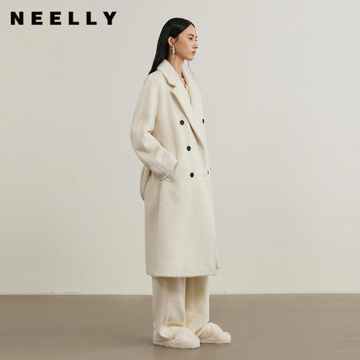 NEELLY纳俪商场同款冬新款气质显瘦长款双面呢大衣女叠穿百搭外套N25104N04595 商品图0