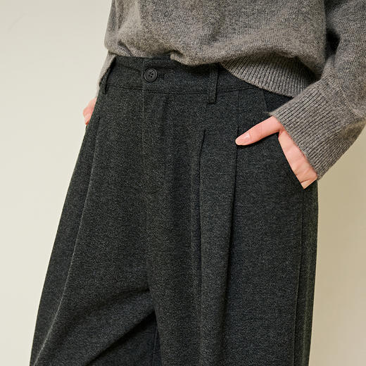 NEELLY纳俪商场同款冬季新款深色直筒休闲裤女时尚百搭显瘦长裤N25104H07704 商品图2