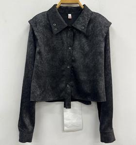 NC暗花时尚长袖衬衫小外套50711（黑）秋季153030120321