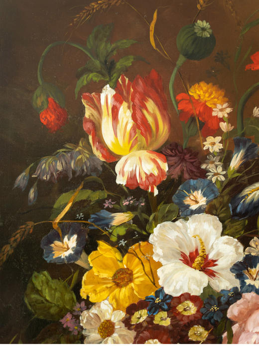 【已售】独角鹿西洋古董 19世纪法国出品荷兰画派风格「繁花」主题静物油画 商品图4