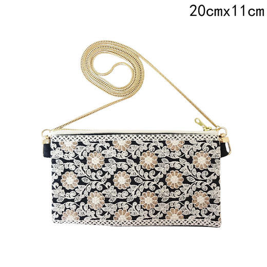 HUJI祤集横版链条斜挎包OrientMarket刺绣天鹅绒 商品图3