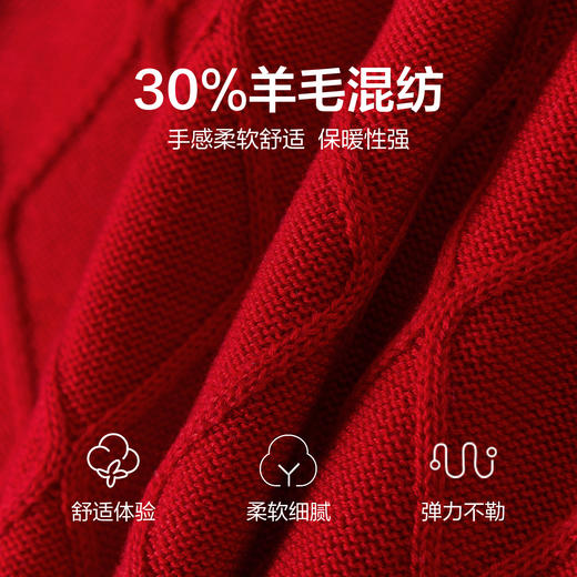 笛莎Deesha 童装女童毛衣2025冬新款红色蝴蝶结毛衣 商品图3