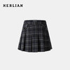 Herlian 25秋冬新品复古英伦口袋装饰格子百褶裙女士 商品缩略图0