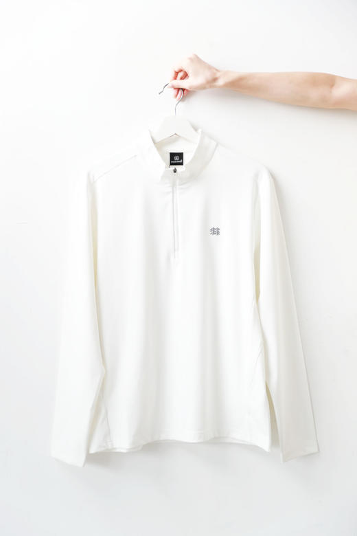 半拉链长袖tee，出口首尔。胸口小标户外正肩透气长袖上衣C101160 商品图4