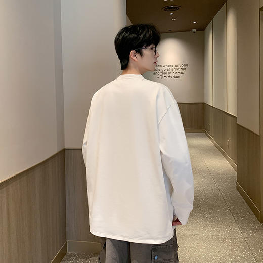 英国轻奢Schenvega 爆款迪桑平纹落肩长袖T恤卫衣A72-7905 商品图2