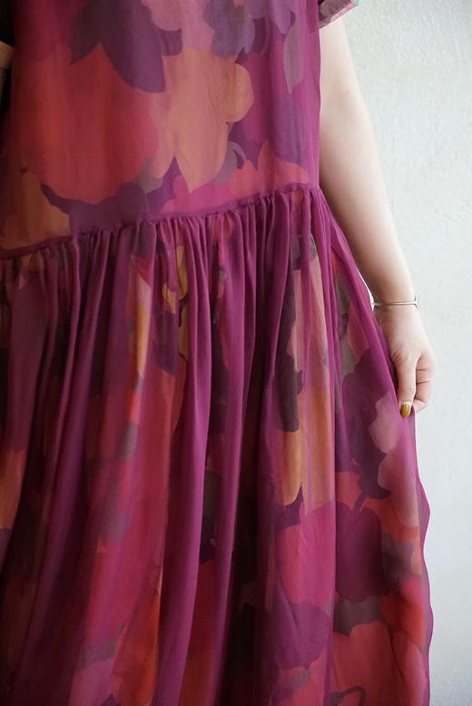 Nitto紫色薄纱长罩裙 商品图3