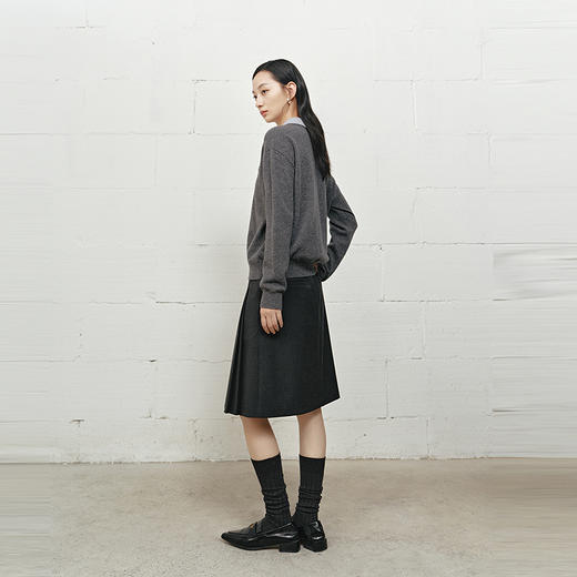 NEELLY纳俪商场同款冬新款百搭学院风A字伞裙女小个子显瘦百褶裙N25101E01019 商品图1