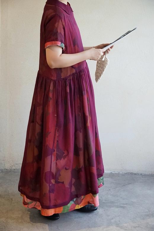 Nitto紫色薄纱长罩裙 商品图6