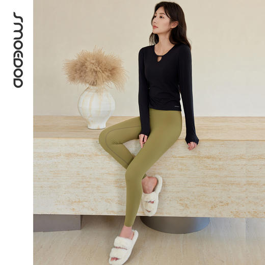 SMOEDOD/水沐伊朵瑜伽秋季健身衣圆领弹性镂空长袖修身型50200 商品图8