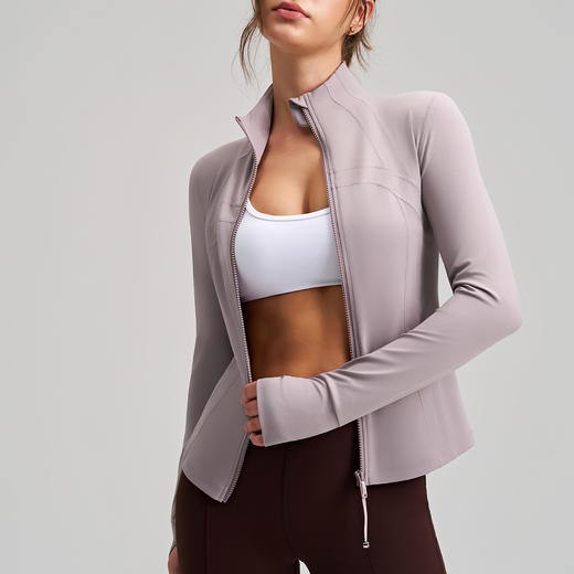 跃牌【安琪拉系列】新款运动外套女修身显瘦瑜伽上衣长袖带指套立领高级感瑜伽服WT-5031 商品图3