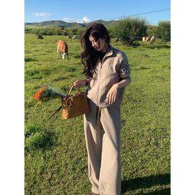 COCO ZONE 刘一一氧气三件套纯色2025新款韩系卫衣短款外套女款秋CD2A1767+CD2A1768+CD2A1769