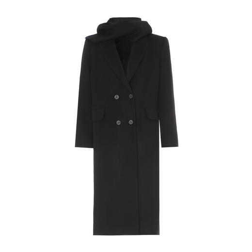 EITIE爱特爱气质收腰显瘦通勤黑色毛呢大衣外套冬季新款8014720 商品图5