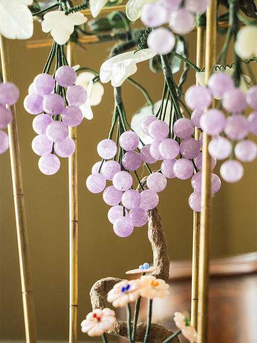 【已售】独角鹿西洋古董 20世纪中国创汇时期出品宝相花纹海棠式景泰蓝盆装饰「葡萄藤蔓」珍宝像生盆景 商品图2