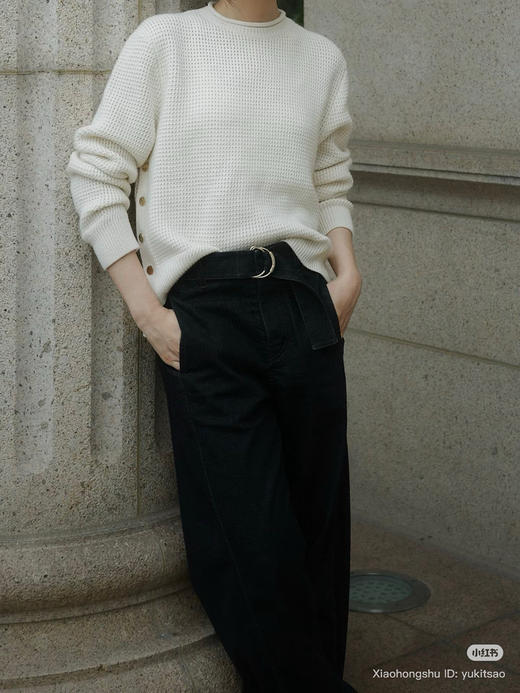 1011-1 纯圆正 小禾早秋新款 美丽诺 重磅针织羊毛系列 套头衫/背心裙 我穿L 商品图13