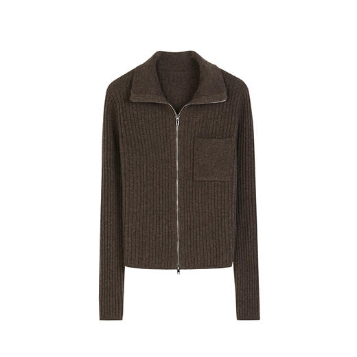 NEELLY纳俪商场同款冬季新款绵羊毛肌理感修身针织开衫女毛衣外套N25104A04424 商品图3