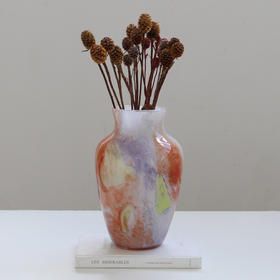 高端流体彩色水墨大肚玻璃花瓶摆件客厅电视柜餐桌水养插花装饰品