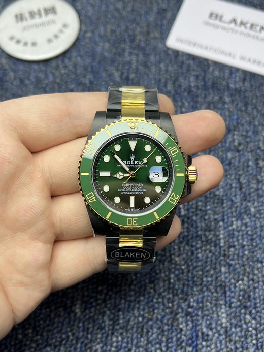 劳力士 BLAKEN 改装水鬼全黑 间金绿水鬼黑武士 男士腕表 商品图1