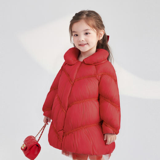 笛莎Deesha 童装女童羽绒服2025冬新款香风A摆蓬蓬羽绒服 商品图1