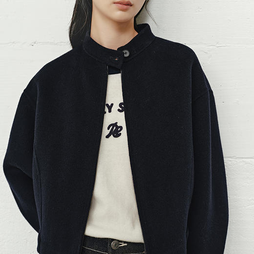 NEELLY纳俪商场同款冬季新款时尚通勤短外套女休闲廓形双面呢大衣N25101N01012 商品图2