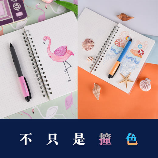 Stabilo德国思笔乐乐写中性笔，超大容量笔芯，出墨顺滑不卡纸，10只装（8黑1红1蓝） 商品图3