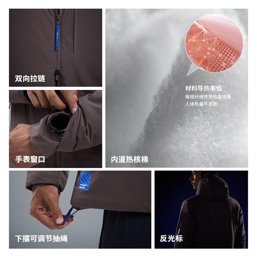 内道热核带帽棉服男女款连帽秋冬保暖户外运动轻薄透气跑步棉服 商品图1