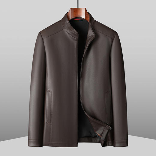 【DWP】大依优型大码男装西装领皮衣男翻领皮夹克商务休闲上衣外套皮U 商品图2