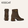 【云粉节】BF楼KISSCAT接吻猫25冬新老钱质感时装靴方头黑色高跟靴粗跟短靴女KA65788-10吊牌价1599活动价899 商品缩略图2