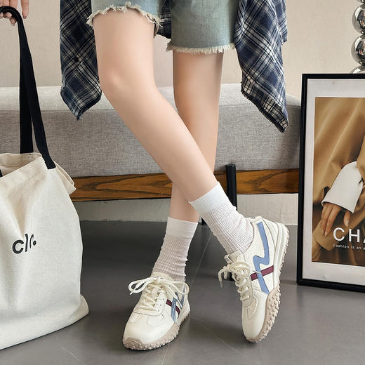 经典鲨2025秋季专柜新品韩版时尚拼色系带休闲鞋跑步鞋子女KW219-537081 商品图2