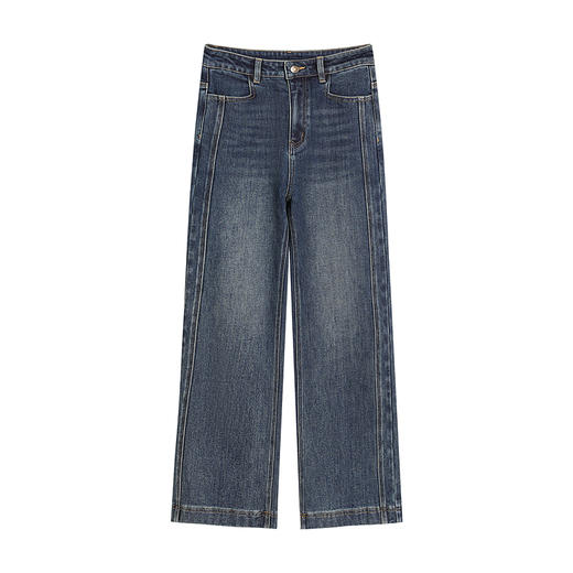 NEELLY纳俪商场同款冬季新款直筒显瘦牛仔裤女百搭立体休闲长裤N25102H01055 商品图3